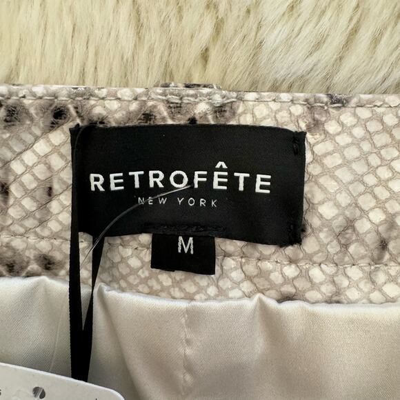 Retrofête Neutral Snake Skin Aven Leather Short Medium NWT - Picture 11 of 16